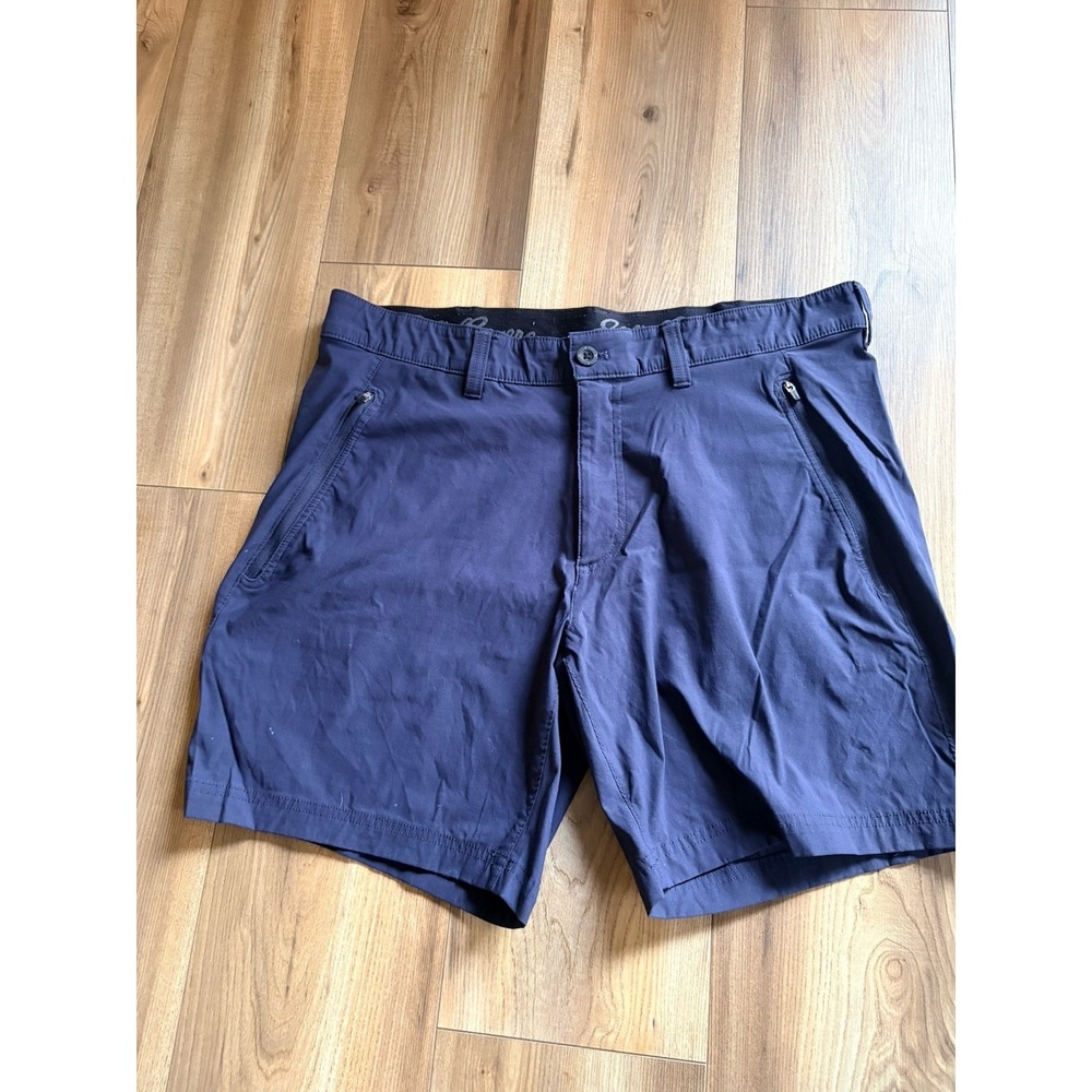 Eddie Bauer Performance Shorts Men's‎ 38 Navy Blue Nylon Stretch 8" Inseam Chino